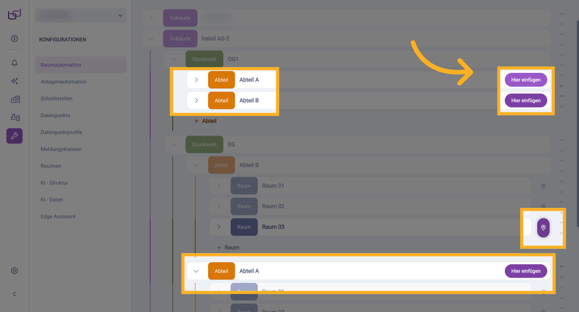Fügen Sie den Inhalt ein