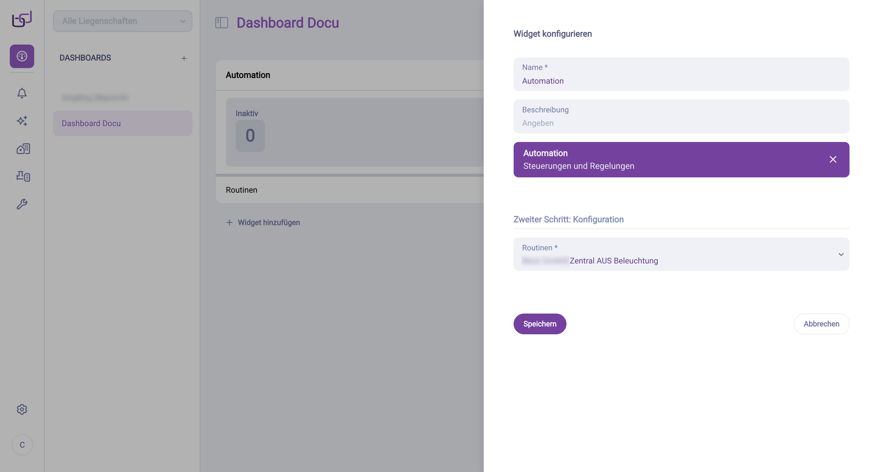 Widget konfigurieren