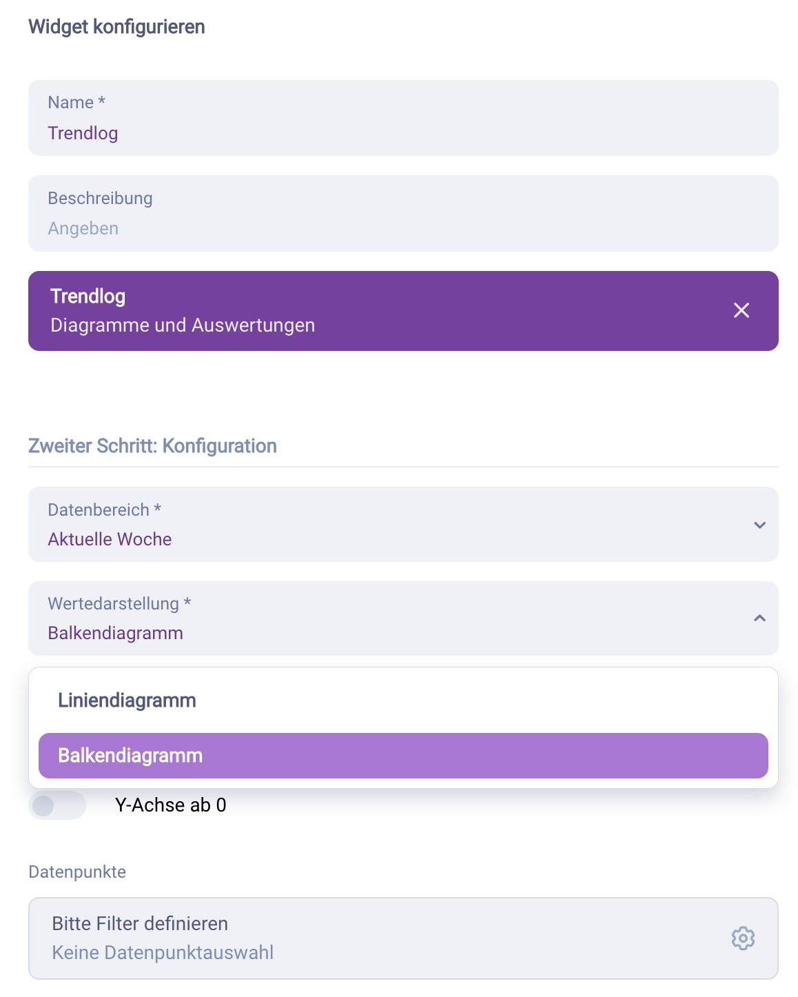 Wertedarstellung konfigurieren