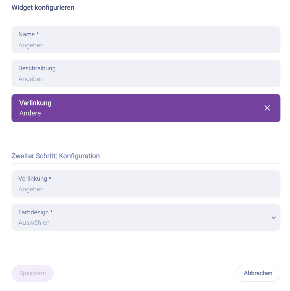 Widget konfigurieren