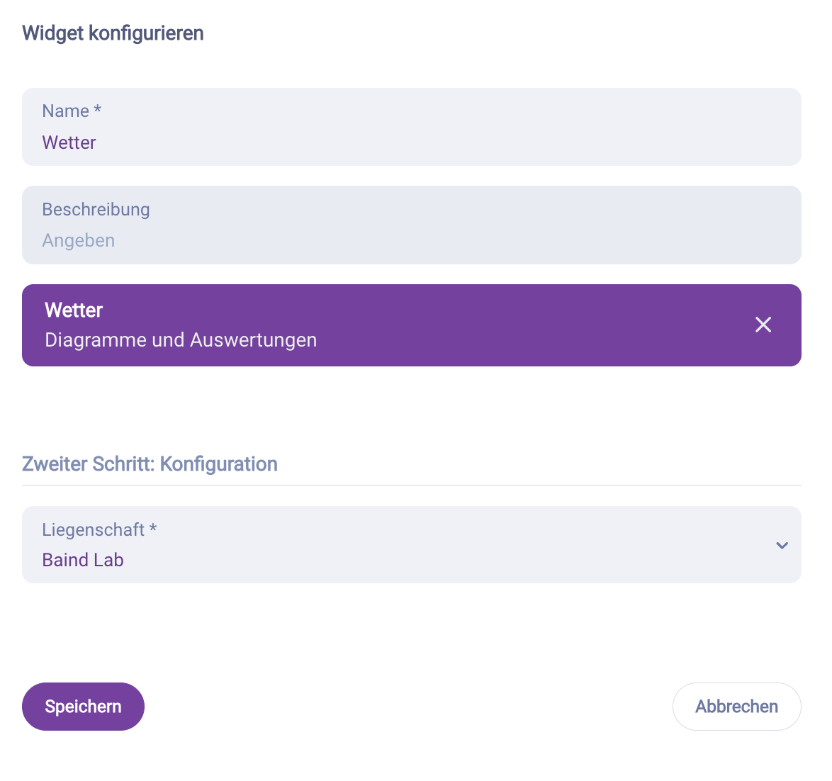 Widget konfigurieren