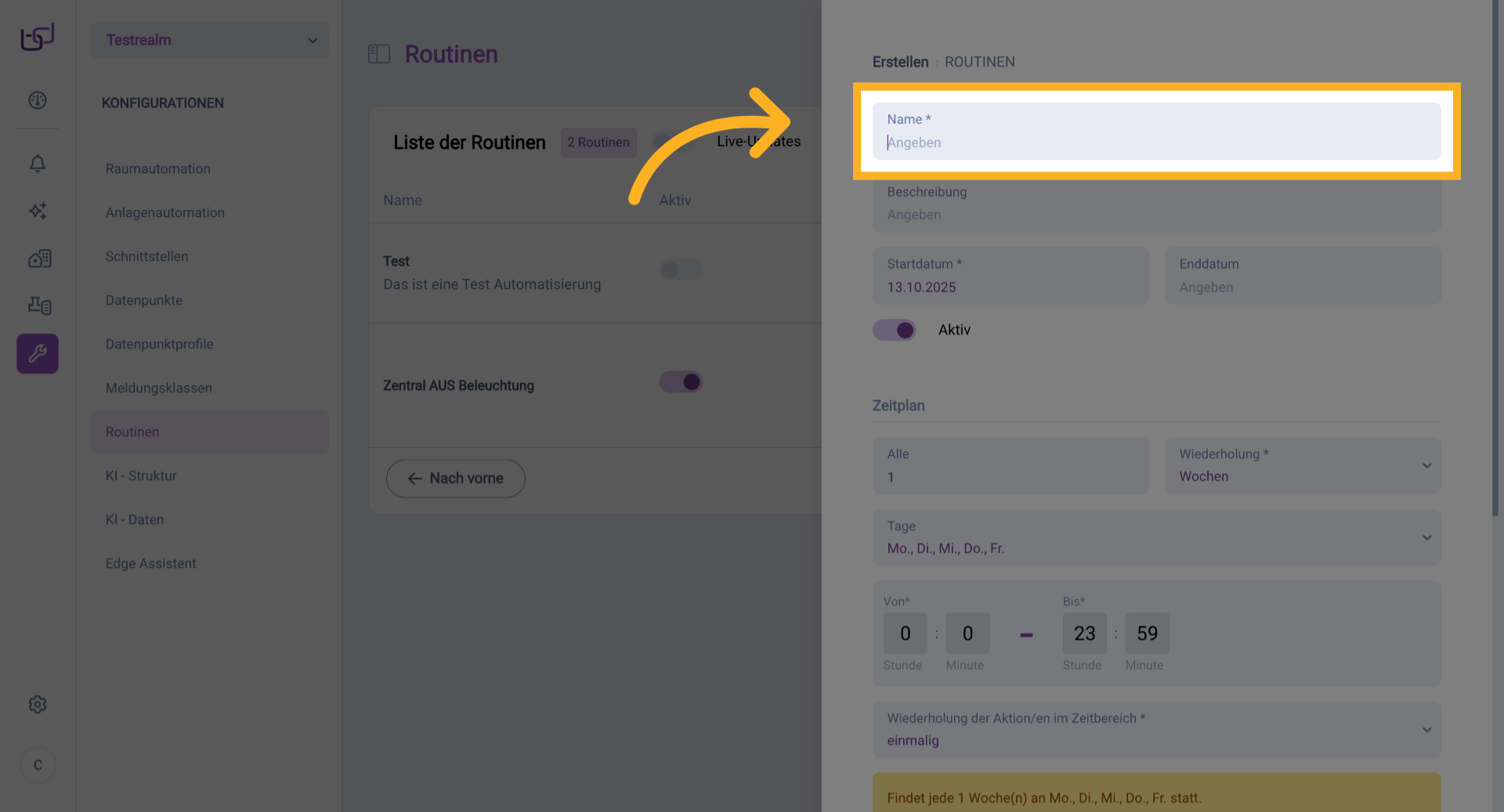 Name-Feld Auswählen