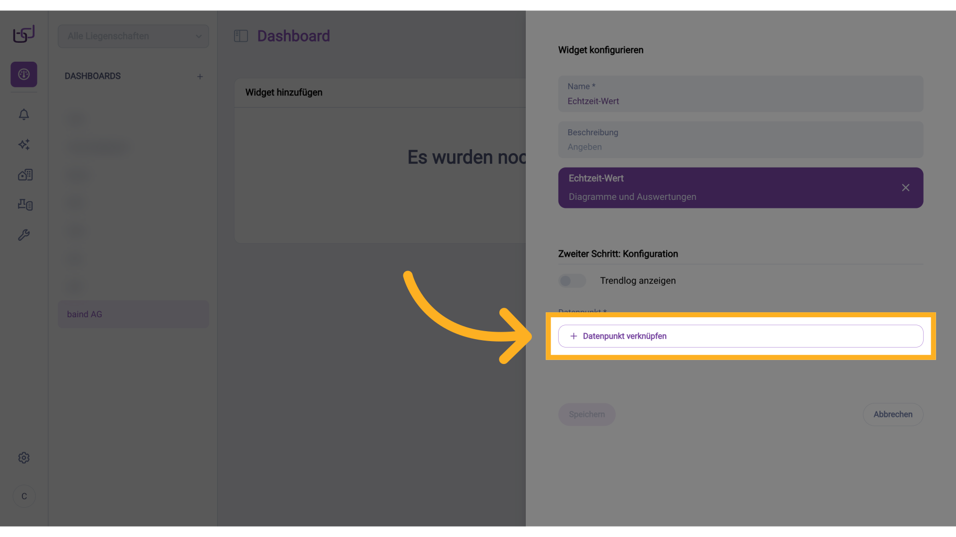 Datenpunkt verknüpfen