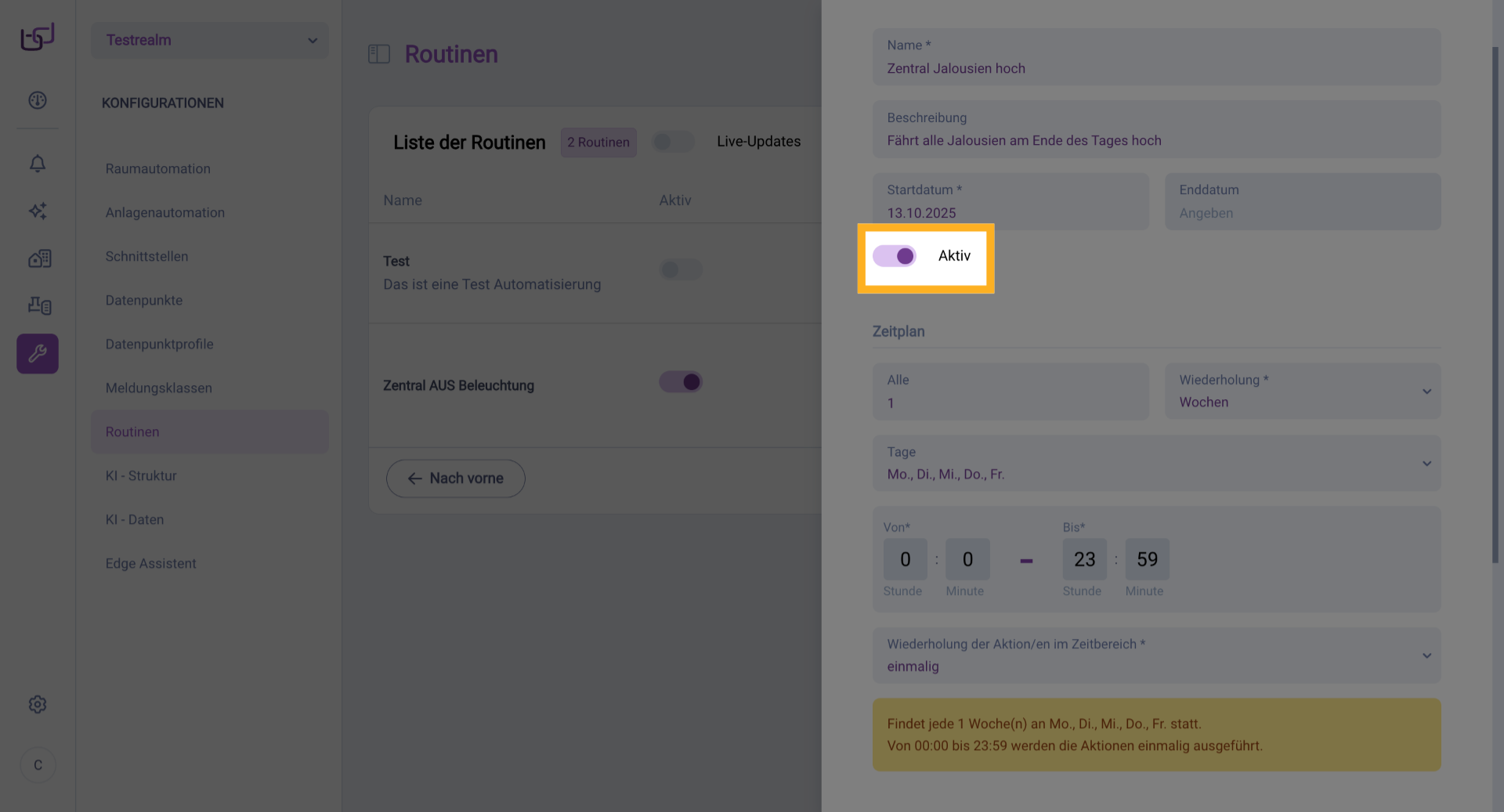Enddatum-Feld Auswählen