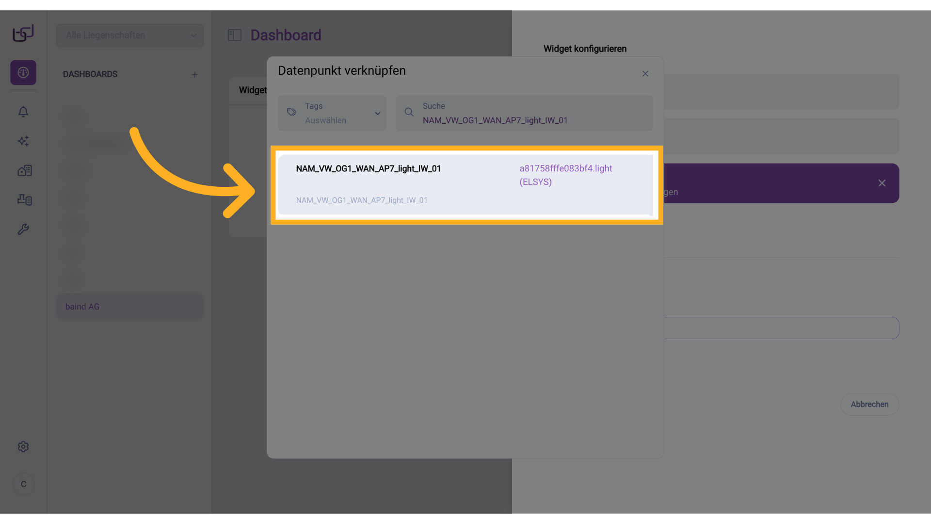 Datenpunkt auswählen