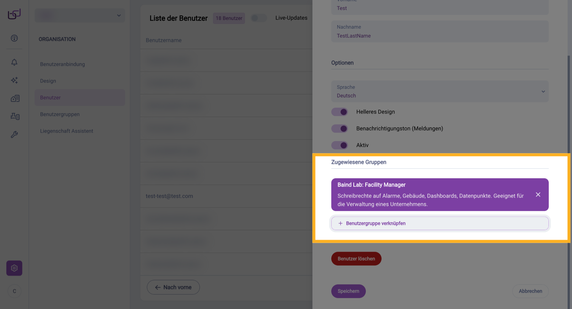 Zugewiesene Gruppen Verwalten