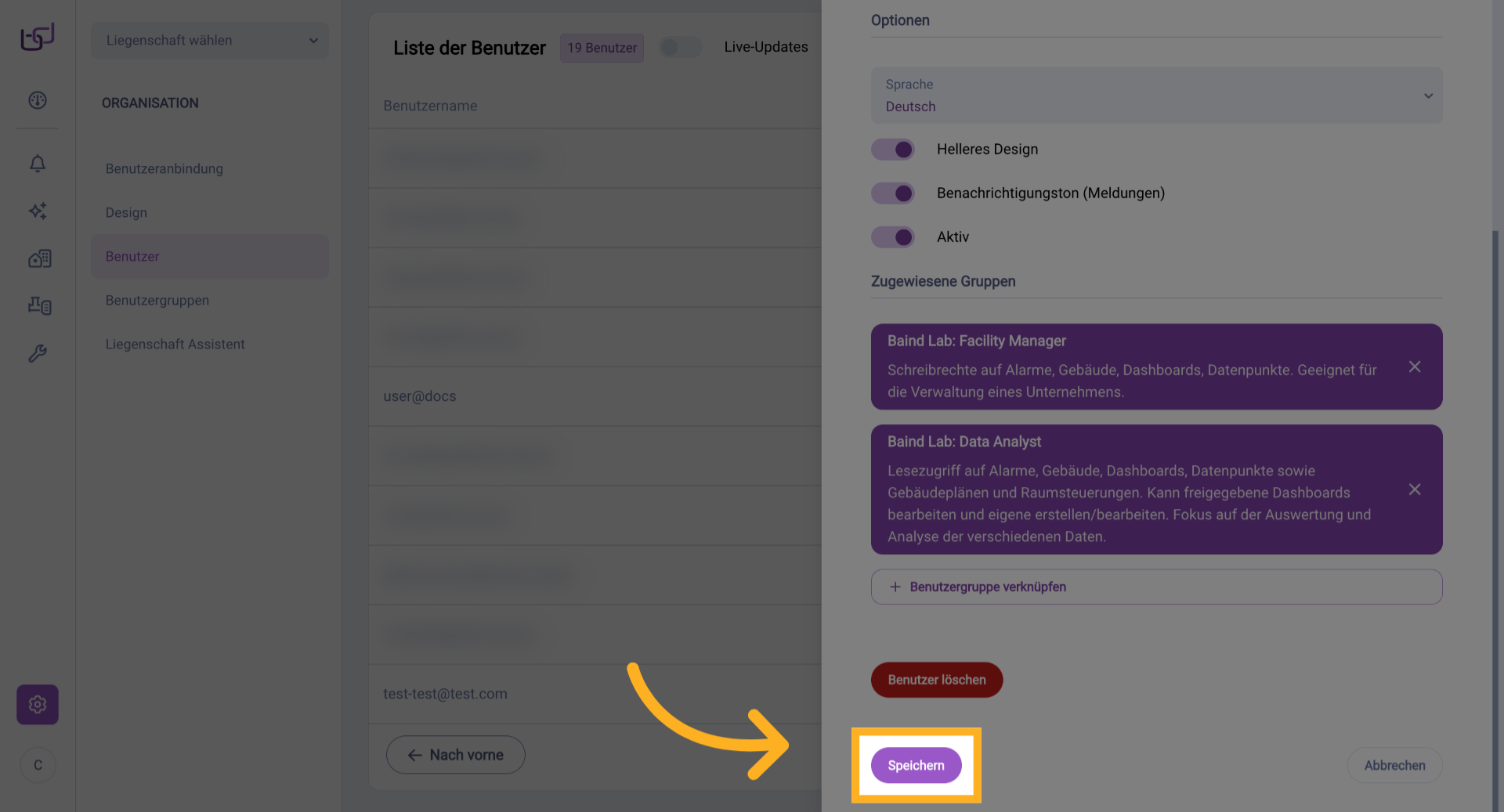 Änderungen Speichern